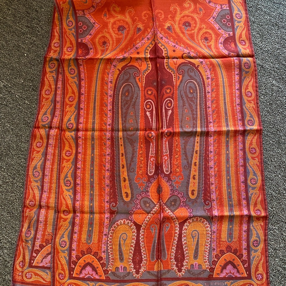 Etro Multicolor Paisley Wool Scarf